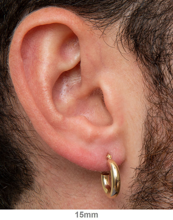 Men's Diamond Huggie Hoop Earrings 1/3 ct tw Round-cut 10K White Gold | Kay